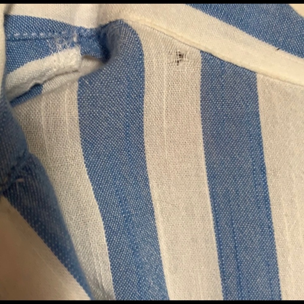 OLD NAVY Striped Cap Sleeve Button Down Shirt Large - Picture 13 of 13